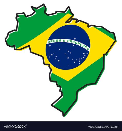 flag outline map of brazil